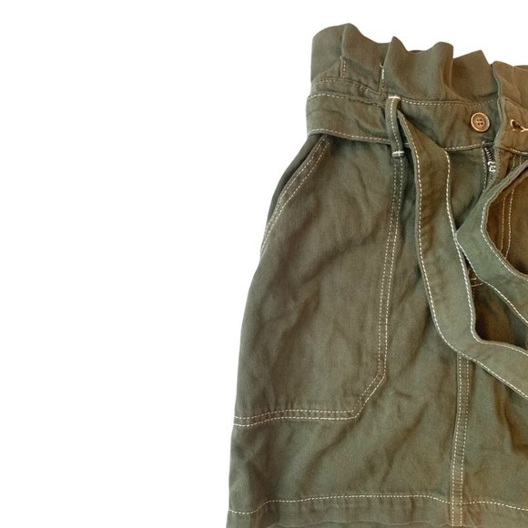 Free People  In The Grass Paper Waist Skirt Army Size 4 - Picture 6 of 14